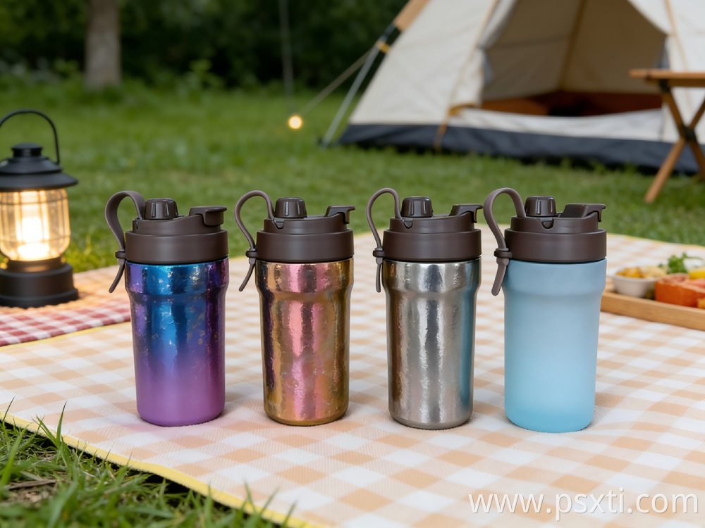Icy Floral Pattern Titanium Portable Cup